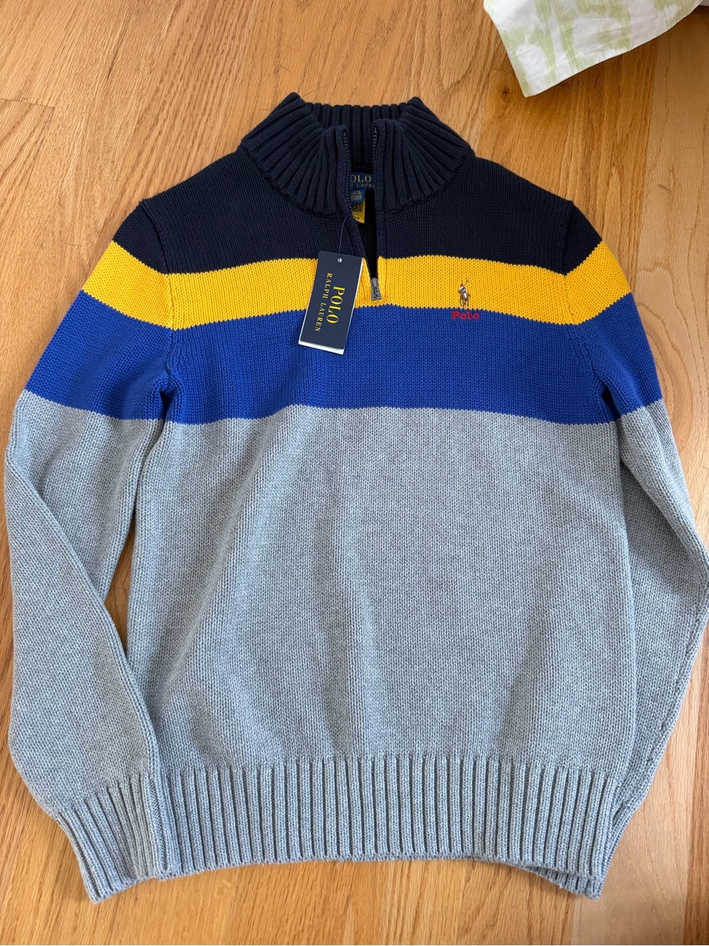 Polo by Ralph Lauren Boy’s Colorblock Quarter Zip Sweater